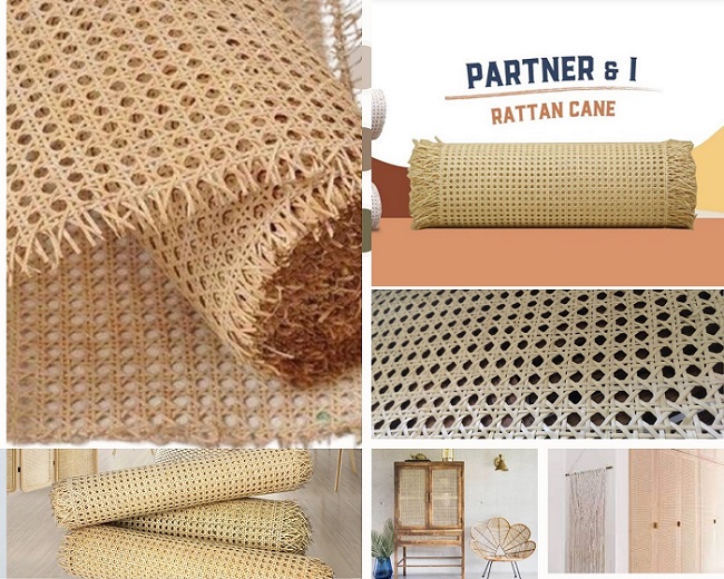 Rattan Cane Webbing Roll for DIY Project Bleached Cane Fabric