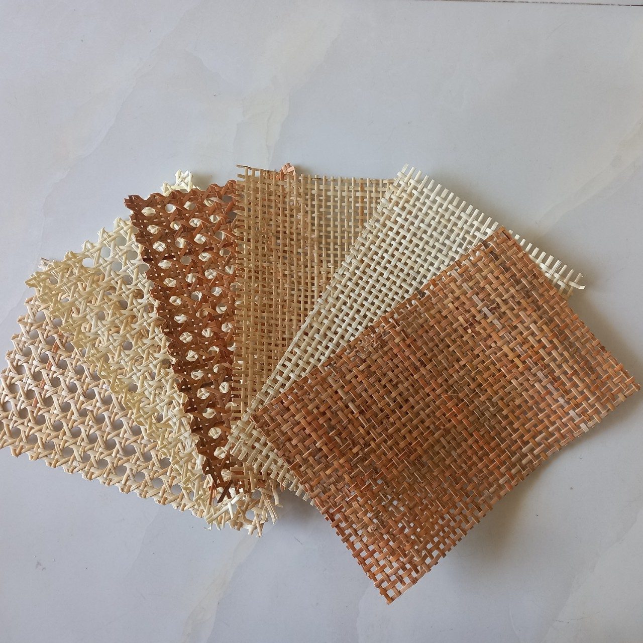 All Type SAMPLES Rattan Cane Webbing 20x20cm - Rattan Fabric
